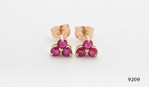 14k rose gold & pink sapphire stud earrings