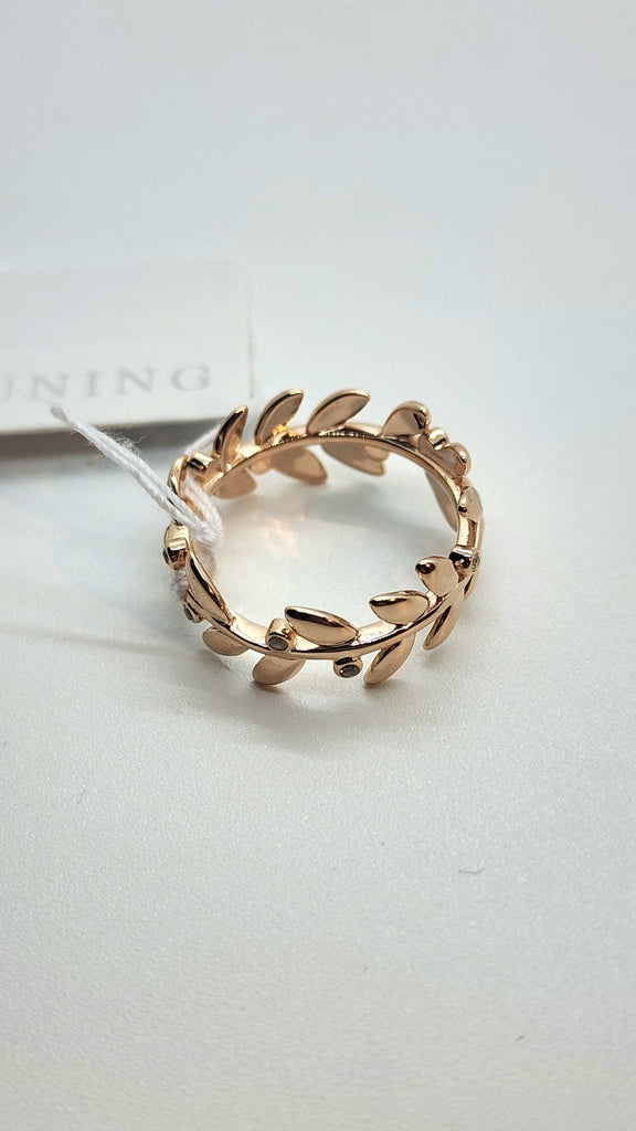 Silver / gold plated leaf ring