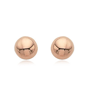 Carla 10mm Polished Button Rose Gold Earrings