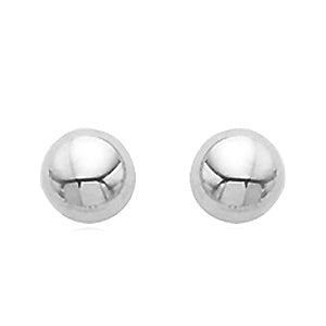 Carla 12mm Polished Button White Gold Earrings