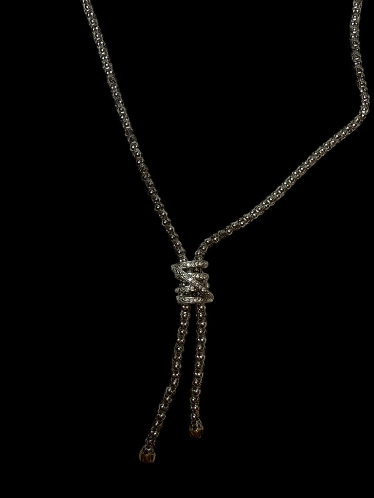 Phillip Gavriel Sterling /18k diamond tassel necklace