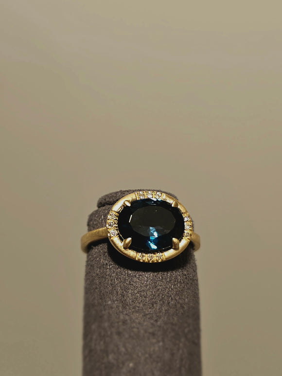 Paragon 14k blue topaz & diamond ring