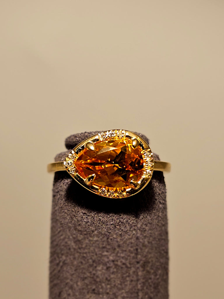 Paragon 14k Citrine & diamond ring