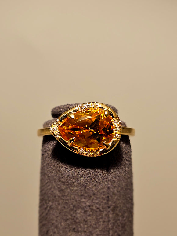 Paragon 14k Citrine & diamond ring