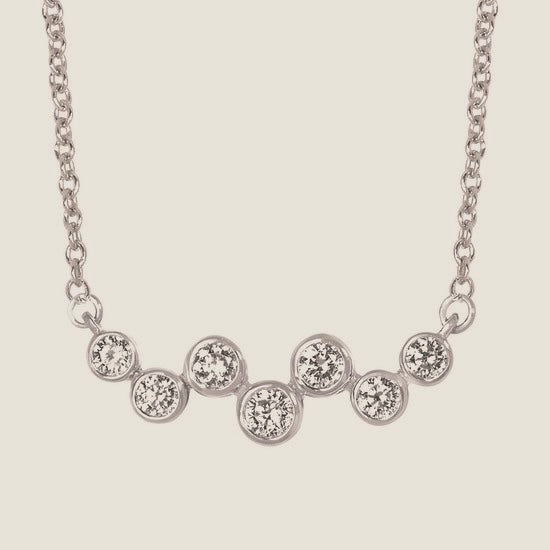 Eco-Brilliance diamond bezel set necklace in Vermeil ( gold plated over silver , gold color )