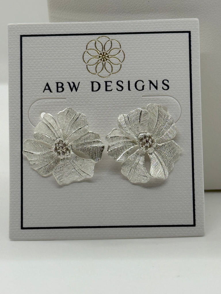 Sterling silver flower earrings