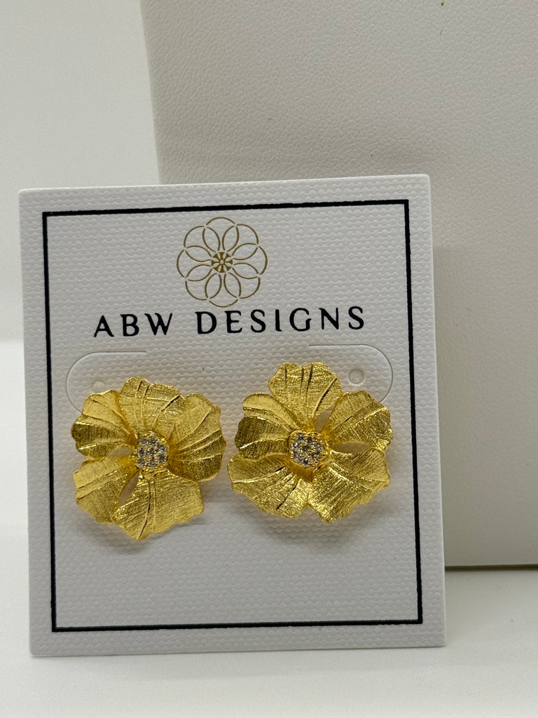 18k gold Vermeil flower earrings