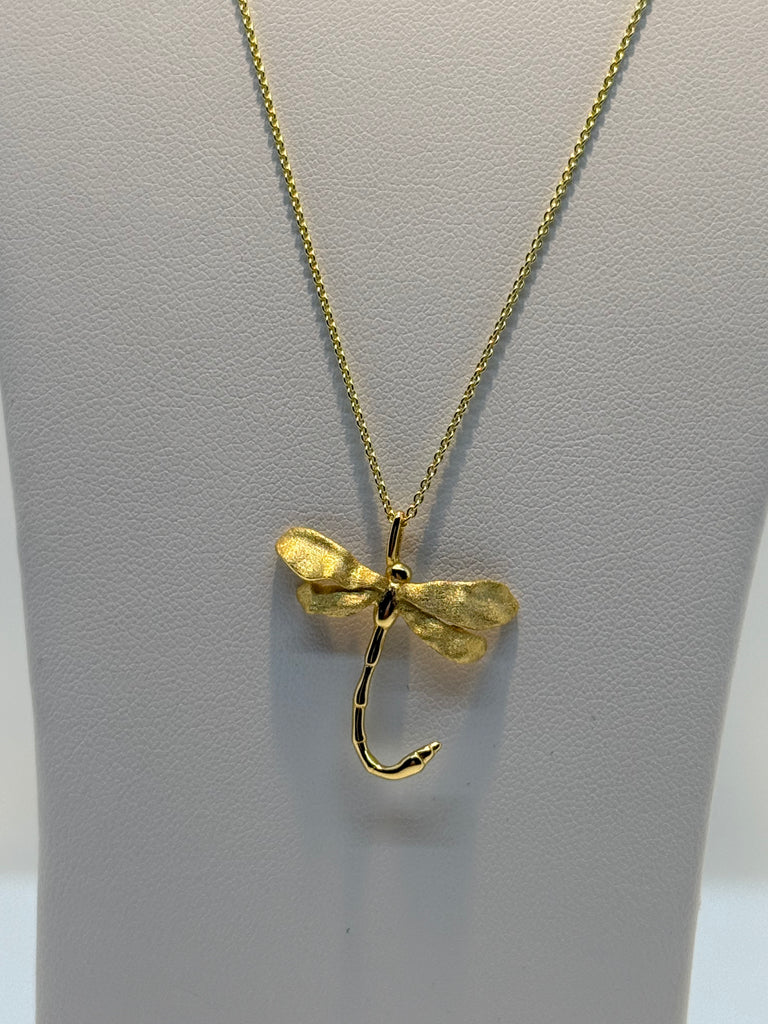 18k gold Vermeil Dragonfly necklace