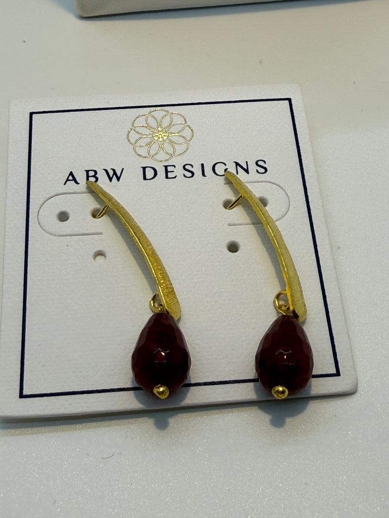 18k gold Vermeil “ Ruby” dangles