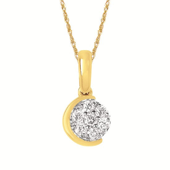 Eco-Brilliance diamond cluster pendant in vermeil