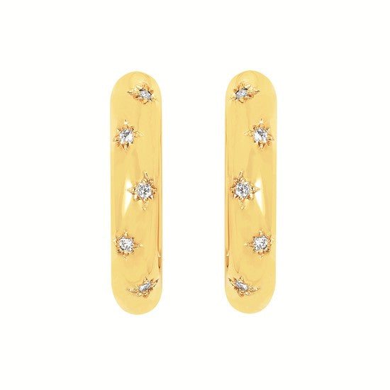 Eco-Brilliance diamond hoop earrings in Vermeil