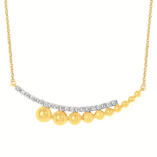 Eco-Brilliance diamond / ball necklace in Vermeil