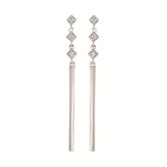 Sterling silver double dangle sparkle earrings