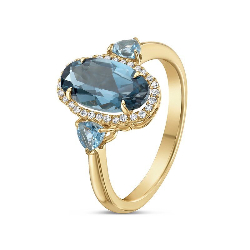 Bassali 14k London Blue & Blue topaz ring