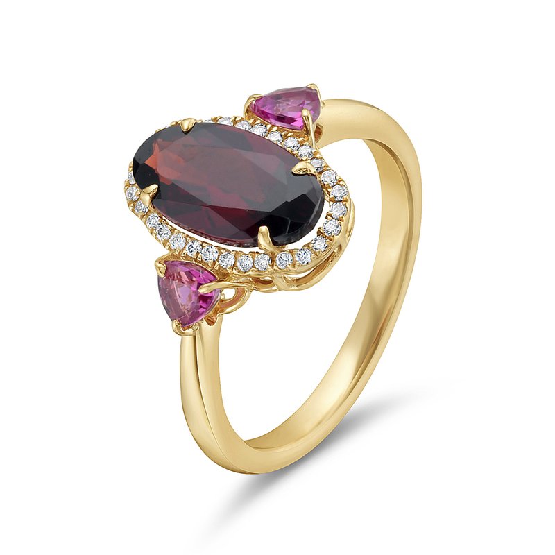 Bassali 14k Garnet & Pink Tourmaline ring