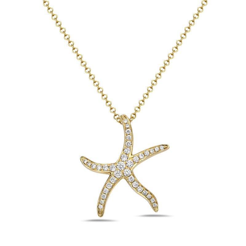 14k diamond starfish necklace