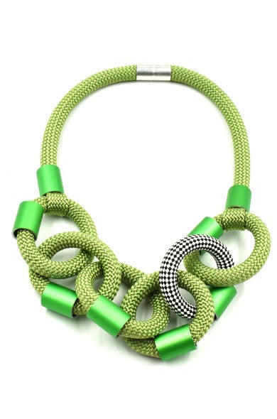 Christina Brampti green blk/white necklace