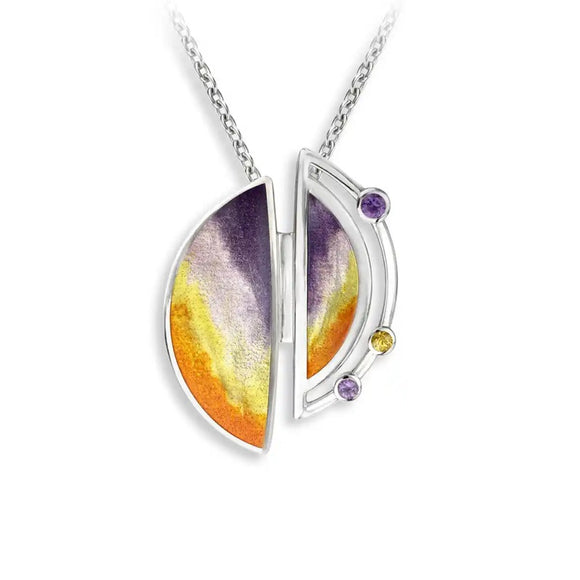 Nicole Barr sterling silver & semi precious stone necklace ( purple / orange)