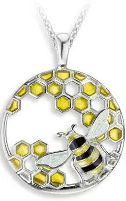 Nicole Barr sterling silver honey bee hive necklace