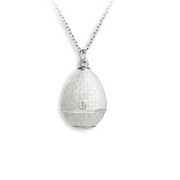 Nicole Barr sterling silver white egg necklace