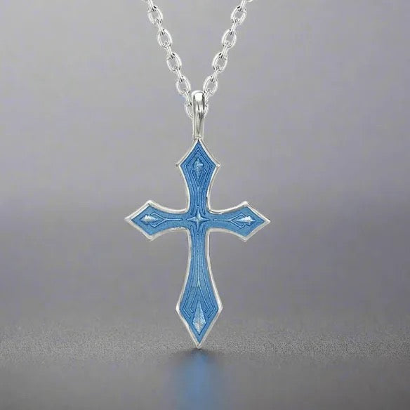 Nicole Barr sterling silver blue cross necklace