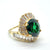 14k synthetic emerald & diamond ring