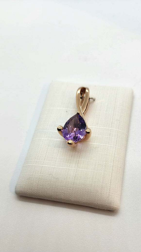 Silver rose gold plated Amethyst pendant