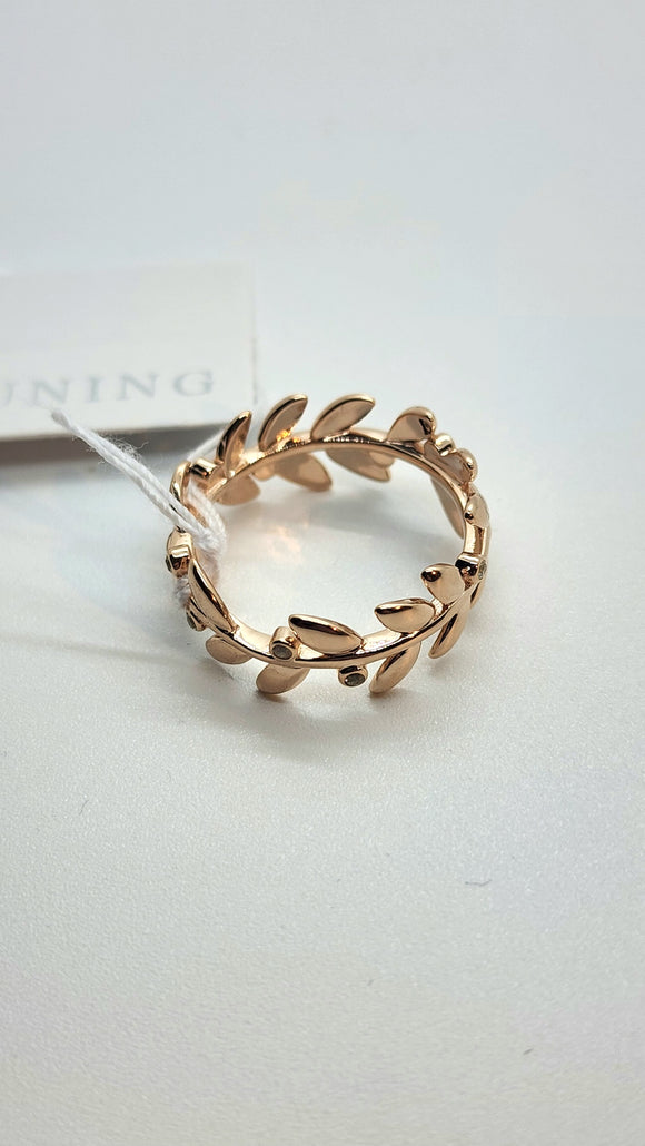 Silver / gold plated leaf ring