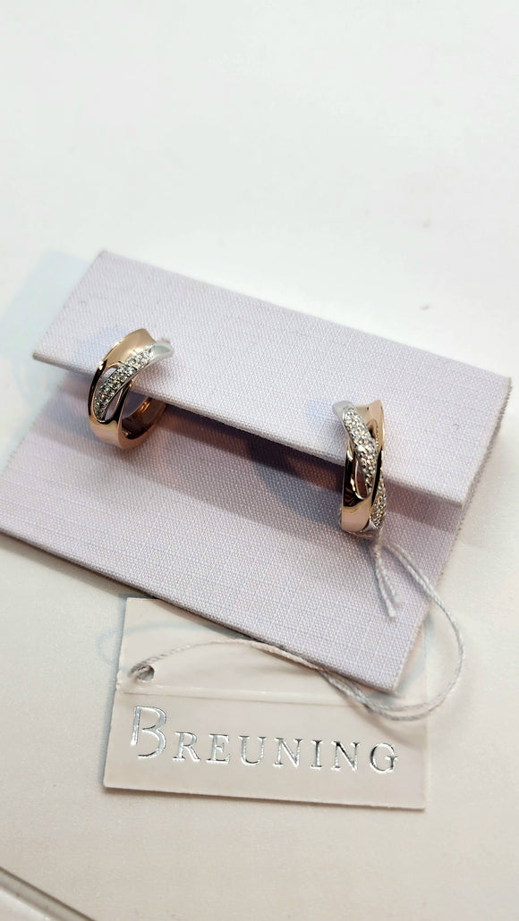 14k white & rose diamond earrings