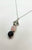 Silver topaz , pink quartz, onyx necklace