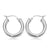 Carla 3x18mm White Gold Tube Hoop Earrings