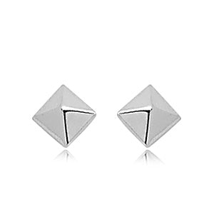 Carla 8mm Pyramid White Gold Earrings