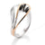 Breuning Rose Gold Sterling Silver White Sapphire Ring