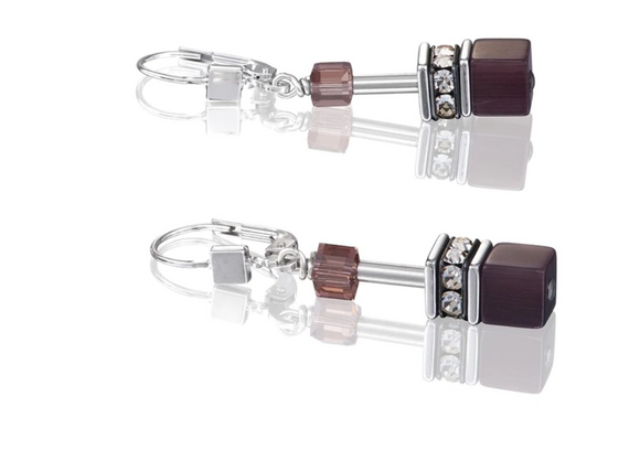 GeoCUBE® Earrings Purple Rose