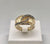 14K Cognac Diamond Concave Texture Fashion Ring