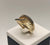 14K Cognac Diamond Concave Texture Fashion Ring