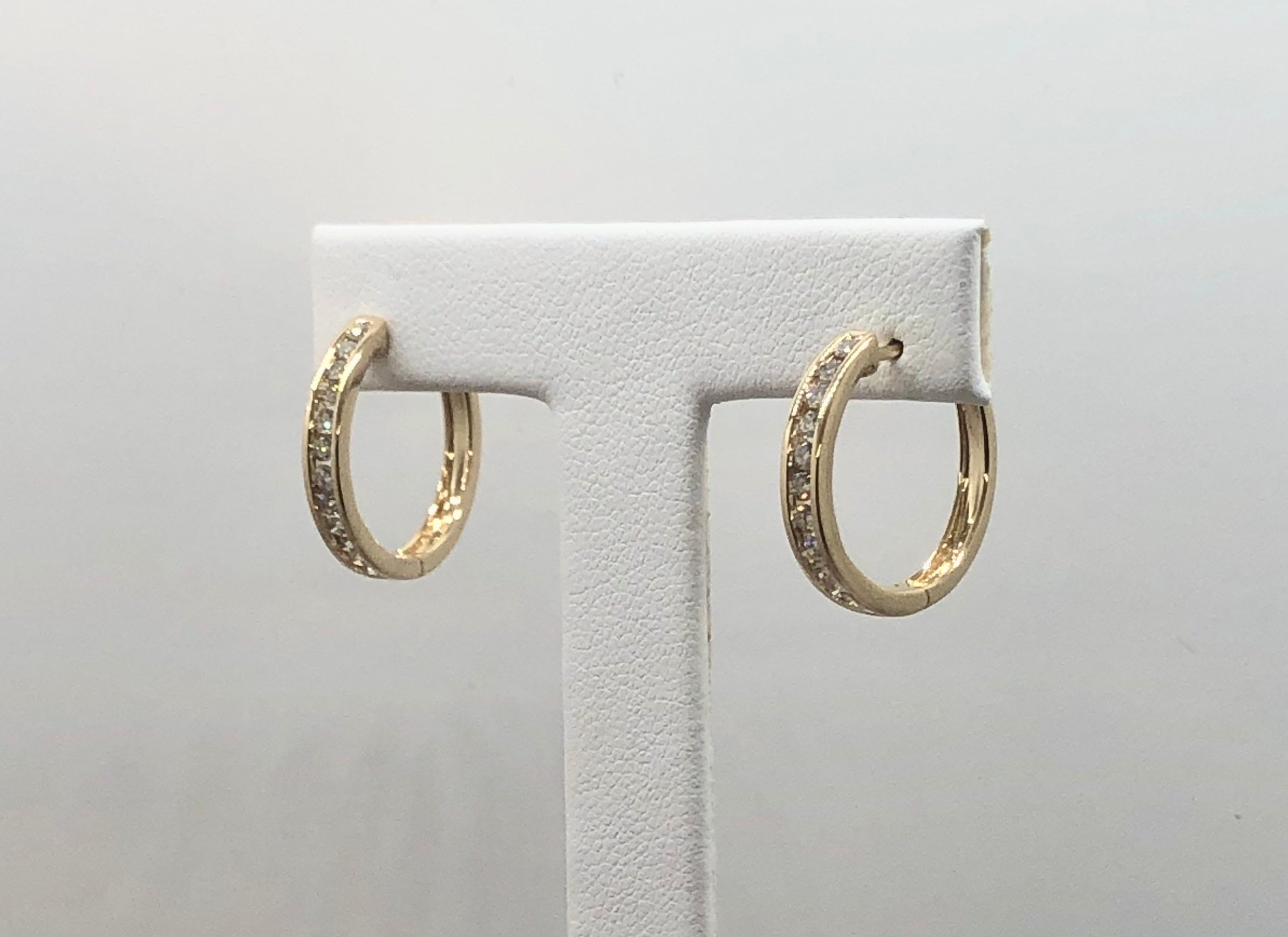 14K Chanel Set Diamond Hoop Earrings – Compton Jewelers
