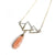 Silver & Gold Triple Triangle with Peach Moonstone Pendant