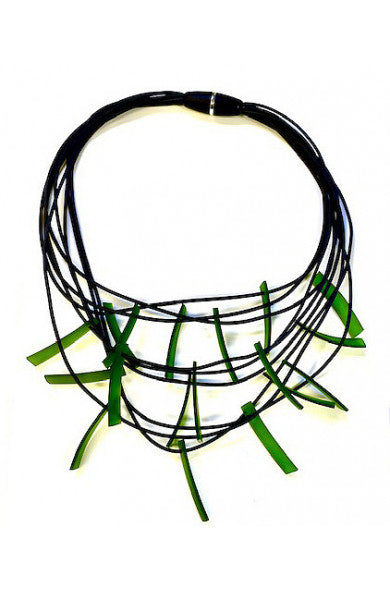 Lydia Bremer green sqaure necklace