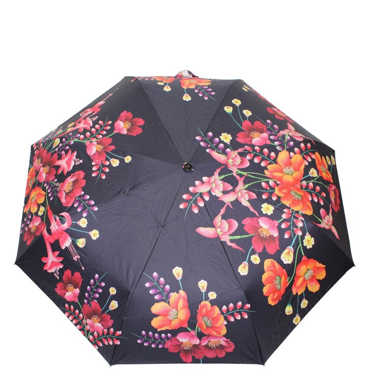 Black & floral design umbrella