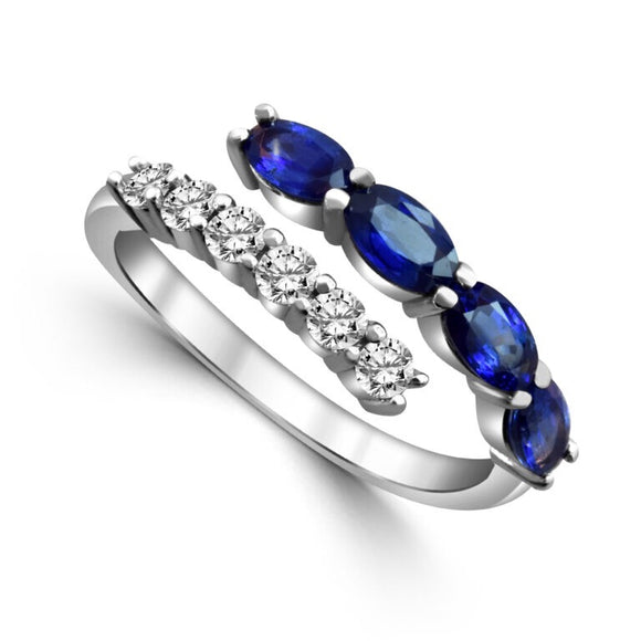 14k sapphire & diamond ring