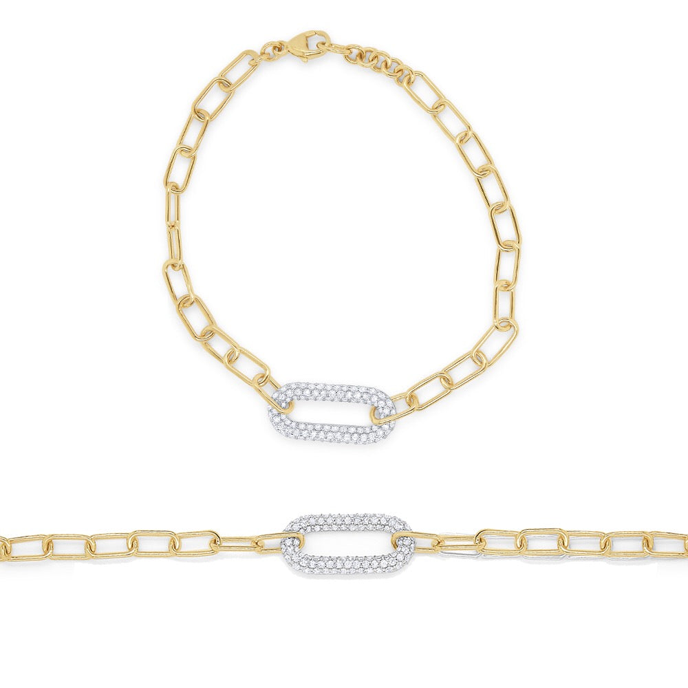 14k Geometric link bracelet