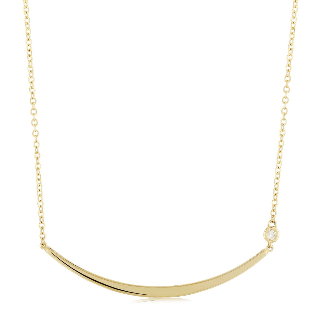 Carla 14k curved wire necklace w/ .03 ct diamond