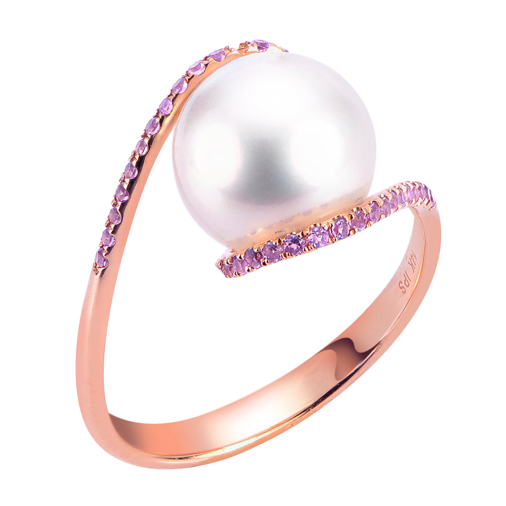 Pearl Accents 14KT Rose Freshwater Pearl Ring
