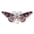 terling Silver Butterfly Brooch, Amethyst and Pink Tourmalines