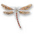 Sterling Silver Dragonfly Brooch-Orange. Diamonds and Smokey Topaz