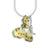 Sterling Silver Yellow Butterfly Necklace. White Sapphire