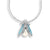 Sterling Silver Necklace-Cicada-Blue-White Sapphire-Pearl