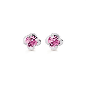Diamonds With A Twist Earrings With Pink Tourmaline