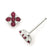 Ruby And Diamond Square White Gold Earrings